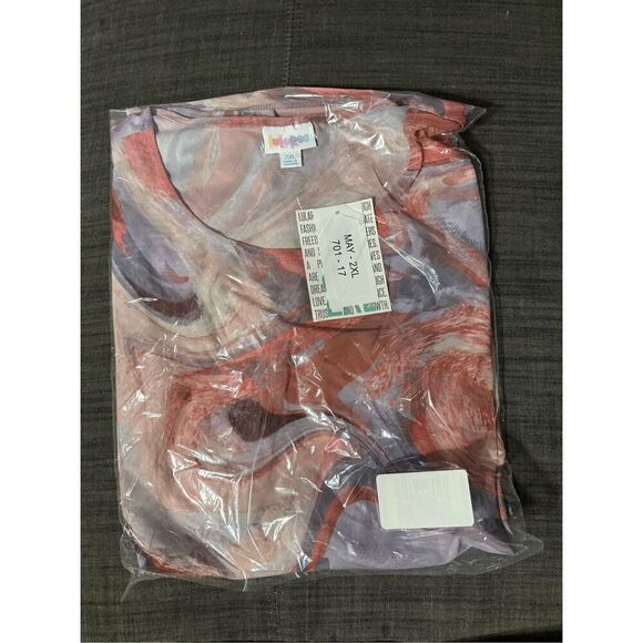 LuLaRoe 2XL Multi-Color Marble May Long Sleeve Mesh Top - Picture 2 of 4